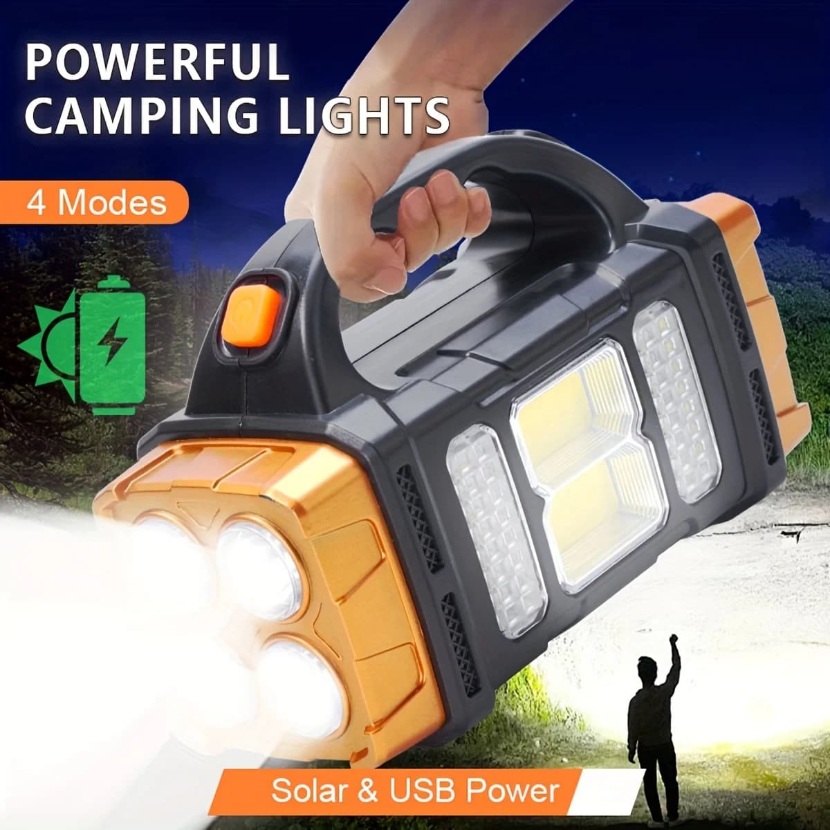 New Upgrade Rechargeable High Power Solar LED Flashlight With Power Bank Waterproof Multifunctional Hand Lamp For Outdoor