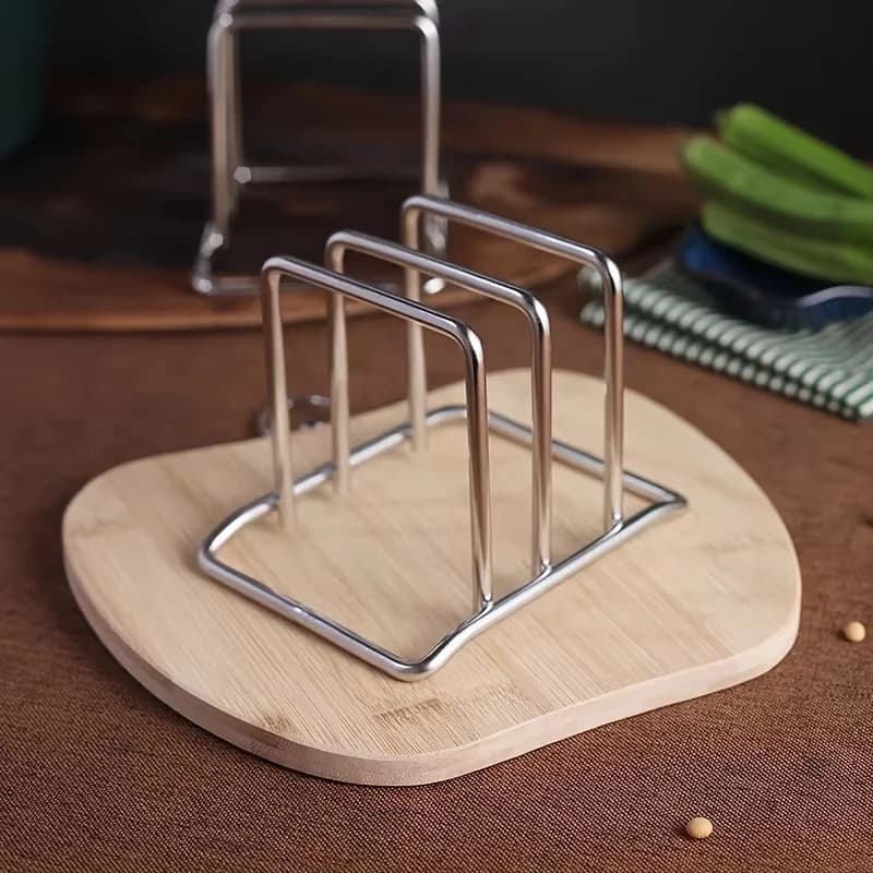Stainless Steel Pot Lid Rack Cutting Board Rack Kitchen Cutting Board Storage Rack Countertop Vegetable Board Rack Household
