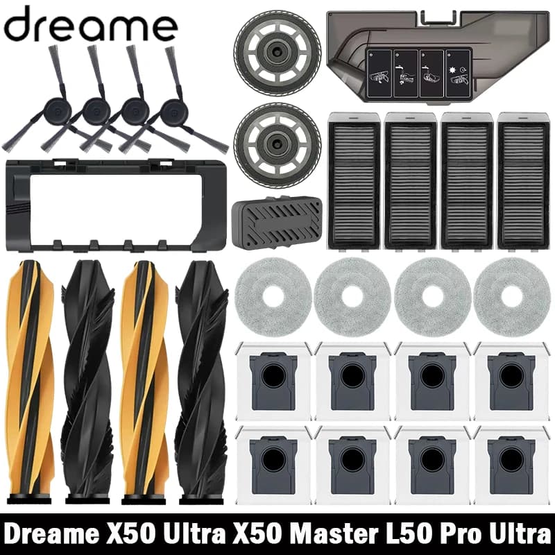 Dreame X50 Ultra/X50 Master/L50 Pro Ultra/L40S Pro Ultra/L40s Ultra/MOVA V50 Ultra Parts Main Brush Filter Mop Cloth Dust Bag