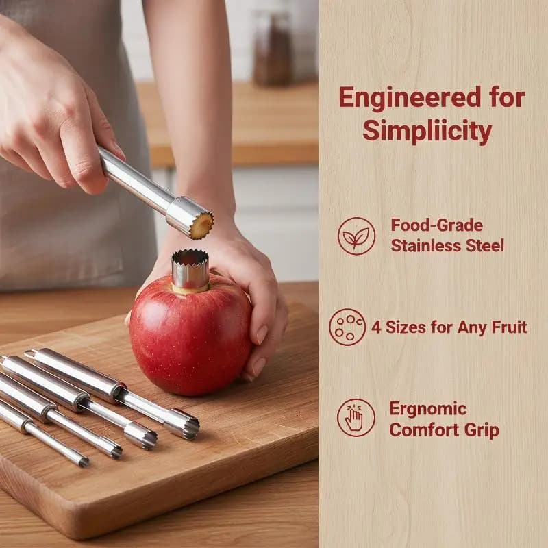 4pcs Fruit Core Remover Cutter Kitchen Gadgets Stainles Steel Home Tool Apples Red Dates Cherry Corers Fruit Core Remove Tool