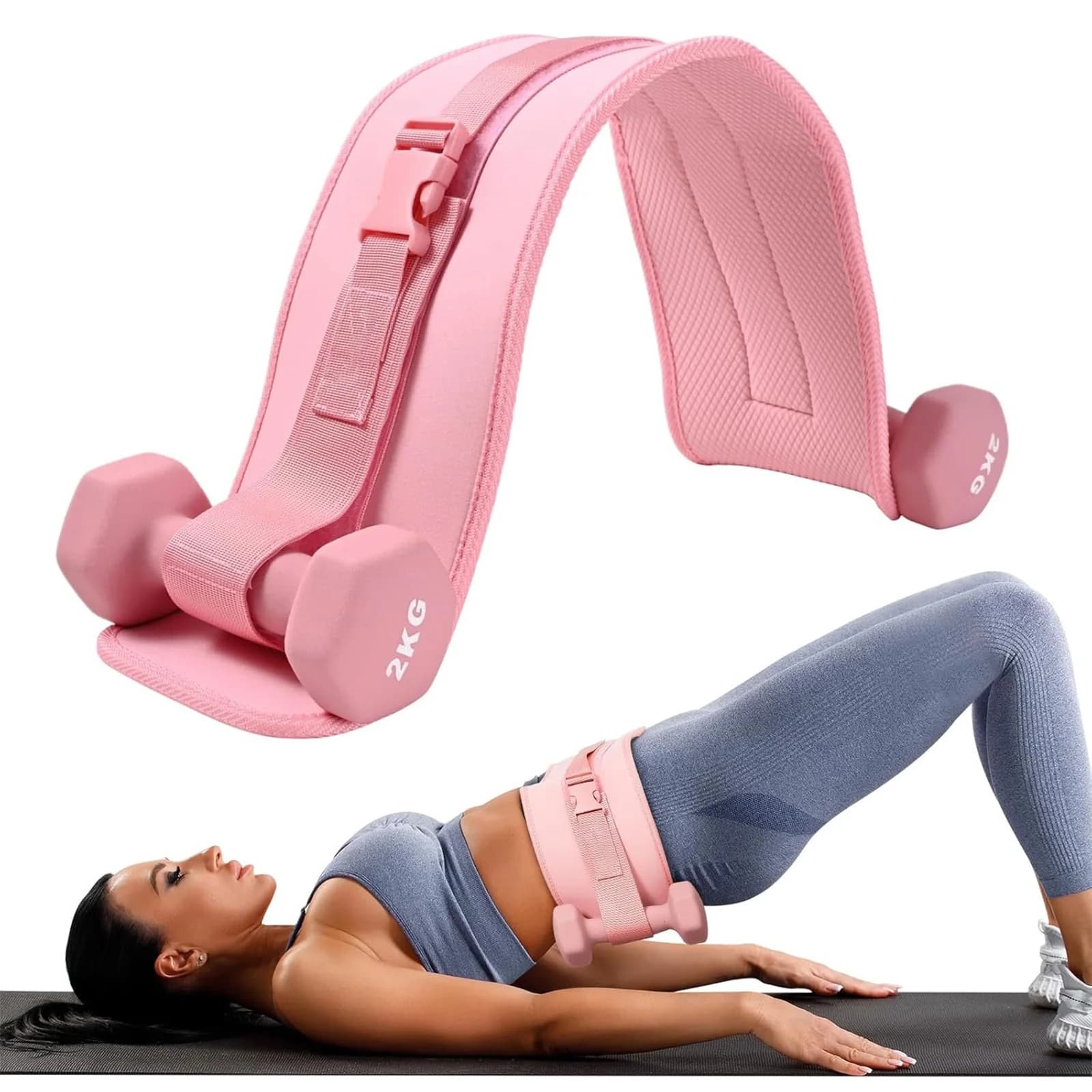 Exercise Hip Thrust Belt - Dumbbell Hip Thrust Belt, Thicken & Widen, Comfortable for Dumbbells, Kettlebells or Plates