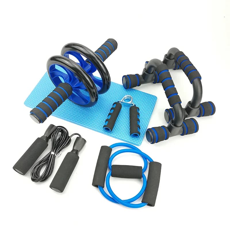 5Pcs/4Pcs Abdominal Wheel Push-Up Stand Jump Rope Grip Strengthener AB Roller Exercise Home Gym Fitness Muscle Trainer