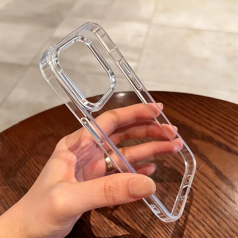 Luxury Transparent Phone Case For iPhone 17 Air 16 15 14 Plus 13 12 11 Pro Max Shockproof HD Clear Hard Acrylic Back Cover