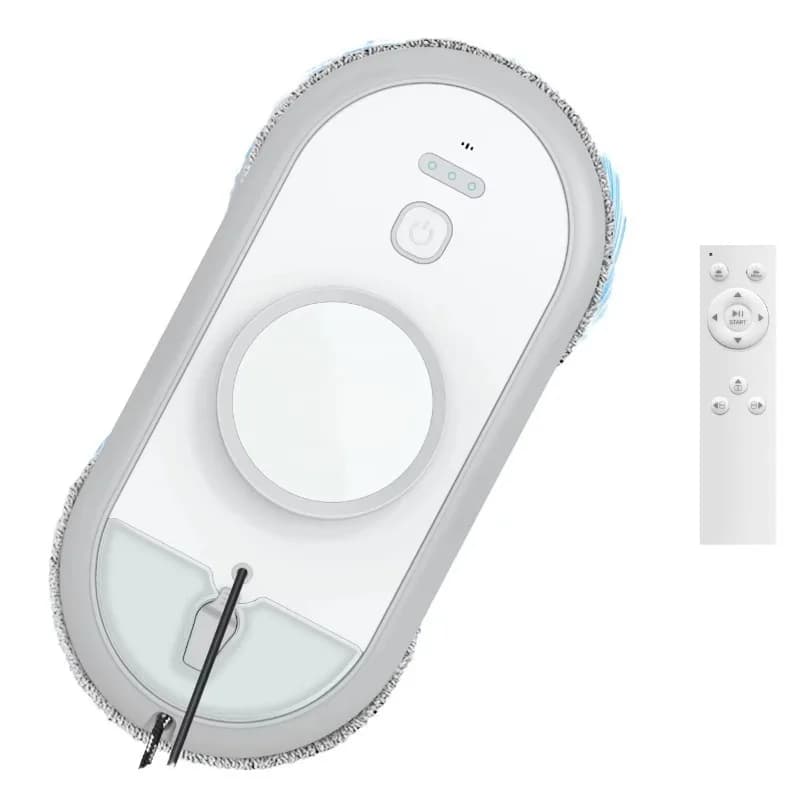 Outdoor Window Cleaning Robot Vacuum Cleaner 600mAh Battery App-Controlled Household Use White Microfiber