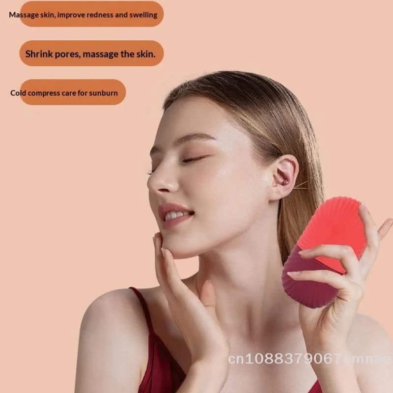【xxx】Women's Skincare Gift Set: Reusable Freezable Shell-Patterned Silicone Ice Mold, Facial Beauty Ice Roller, Skincare Tool