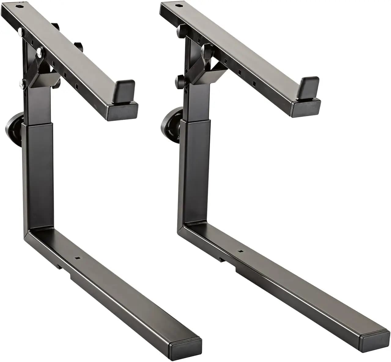 Adjustable Keyboard Stacker For Table Style Stand, Multi Tier Extension Bracket For Electronic Piano Laptop Midi Controller And Mixer, Heavy Duty Steel Studio Equipment, Black