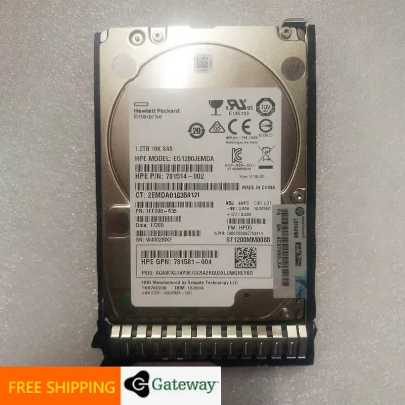 Original 2.5" SSD Hard Disk 781578-001 1.2T 10K 12G SAS 2.5781518-B21 For HP G8 G9 Gen8 Gen9 With Caddy