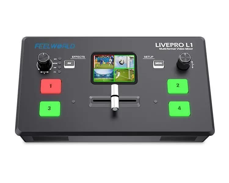 FEELWORLD LIVEPRO L1 V1 4xHDMI Inputs Camera Production Multi-Format Video Mixer Switcher USB3.0 Live Streaming Youtube