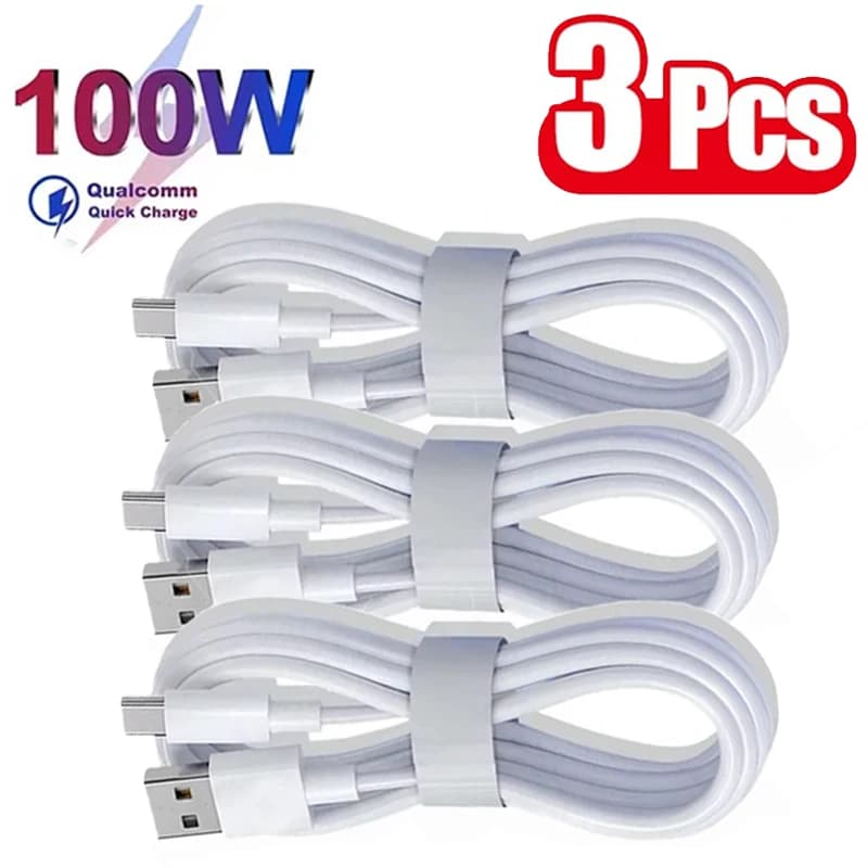 6A 100W Type C Fast Charging Cable Phone Charger USB C Data Cord For Huawei Mate 40 50 Honor Xiaomi Samsung Quick Charge Cable
