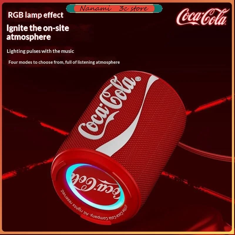 New Coke-Cola Collaboration Bluetooth Audio Bluetooth 5.4 RGB Lighting Voice Activation Card Slot Portable Bluetooth Speaker