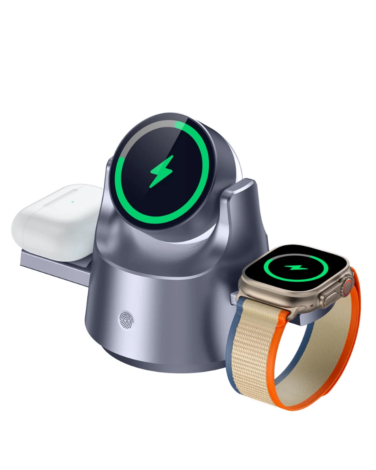 4 in 1 15W Wireless Charger Charging Station Smart Watch Compatible Dock with Light for iPhone 15 & 16