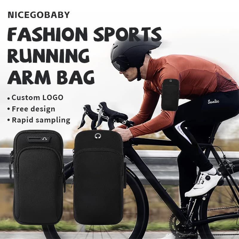 Mobile phone armband Adjustable with gym jogging arm bag Running exercise Exercise bike hiking nicegobaby mobile phone storage b
