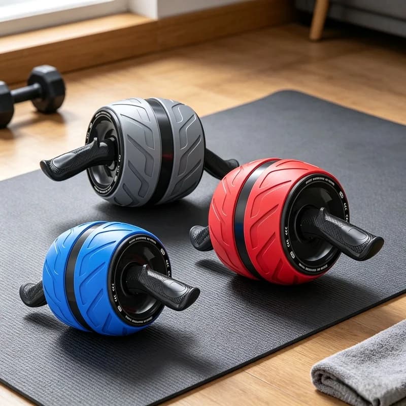 Self-Rebound Ab Roller Wheel with Protective Knee Mat, Portable Fitness Gear for Daily Abdominal & Core Strength Workout