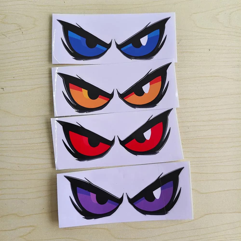Motorcycle Fierce Red Eyes Sticker Motorcycle Helmet Reflective Decoration Bold Decal Car Bumpers Windows Laptops Skateboards