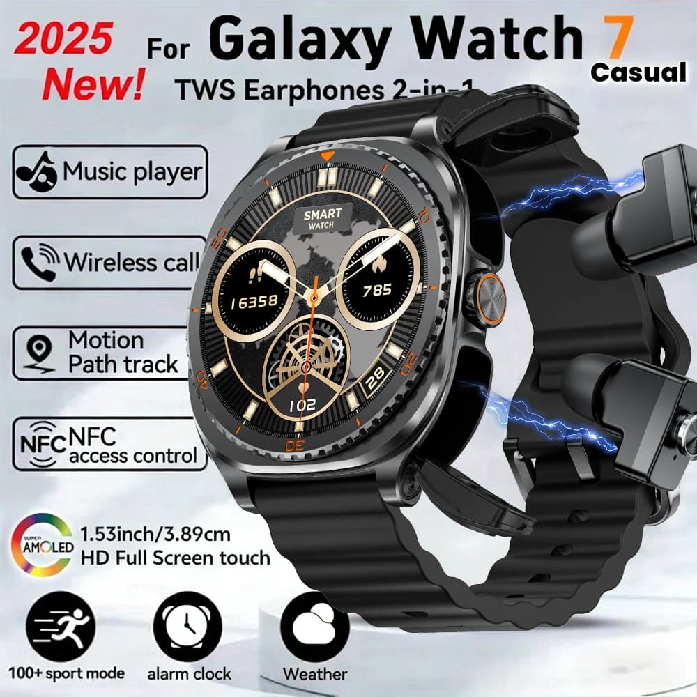 TWS 2in 1 Smart Watch with Headphones Sports Watch Bluetooth Headset Call Watch Men Health Monitor NFC Women Smartwatch Earbuds