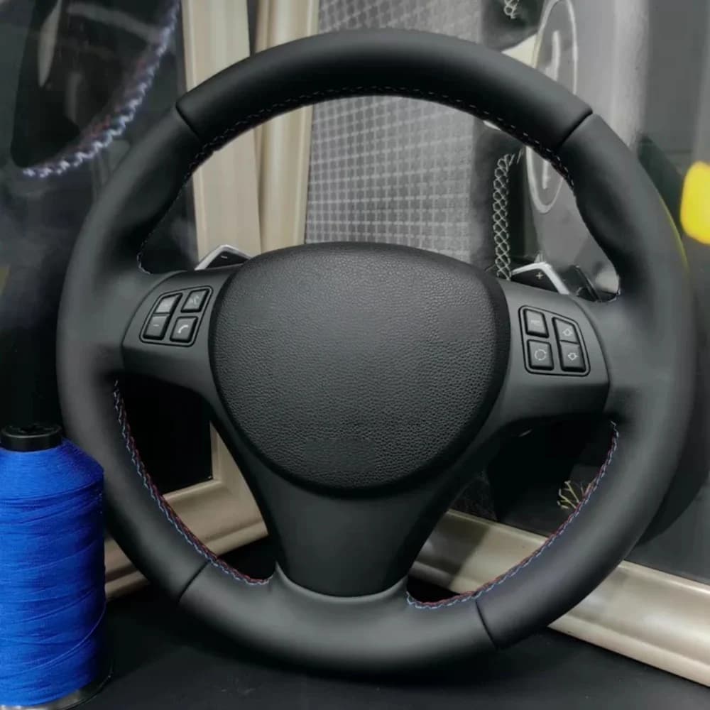 Custom Car Steering Wheel Braid Cover Leather M Sport M3 E90 E91 E92 E87 E81 E82 E88 X1 E84 Steering Wrap Cover For BMW E93