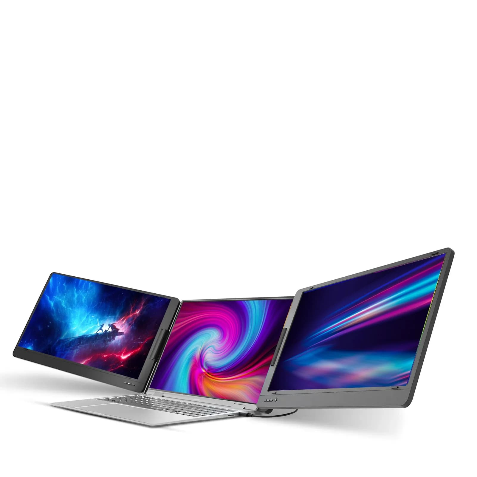 Professional Triple Portable Monitor for Laptop - 14" FHD Screen with Stand, Tpye- C for  Laptop mac  Dex PS5 Xbox Series