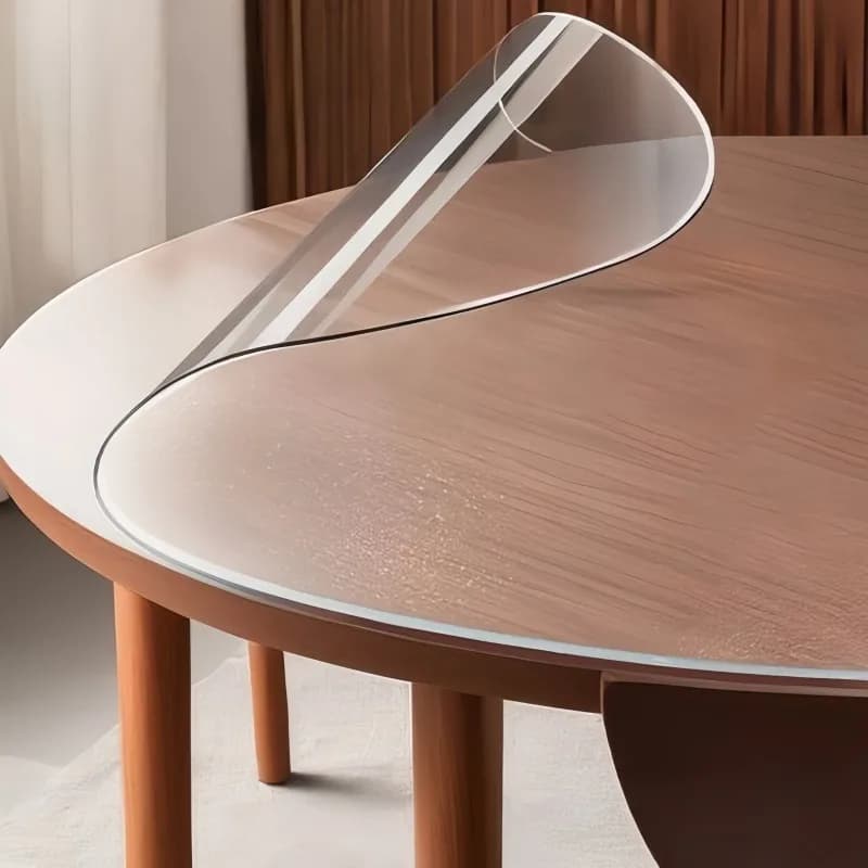 1pc 100/110/120cm Clear PVC Round Table Protector Table Cloth Waterproof Oil-resistant Soft Glass Desk Pad Mat Cover 0.7mm Thick