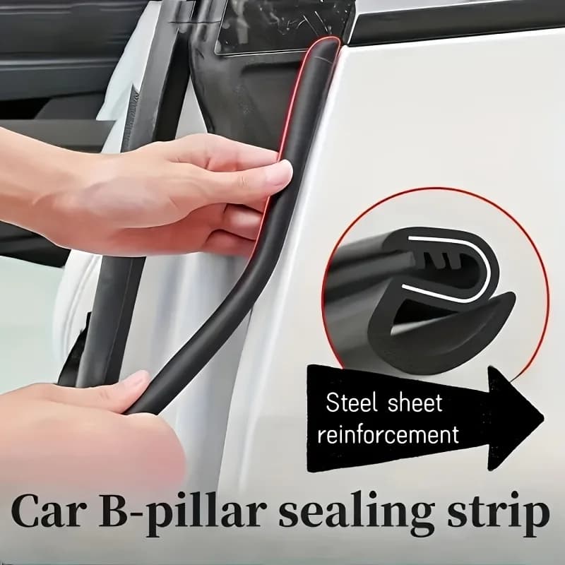 2pcs Car B-pillar Sealing Strip with Steel Bar Car Door Edge Seal Strip Car Rubber Weatherstrip Sound Insulation Sealing Strips