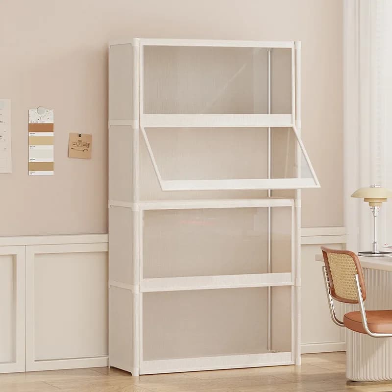 DSA Bookcase Shelf Household Book Storage File Cabinet Floor to the wall Student dormitory Dust-proof bookshelf with cabinet