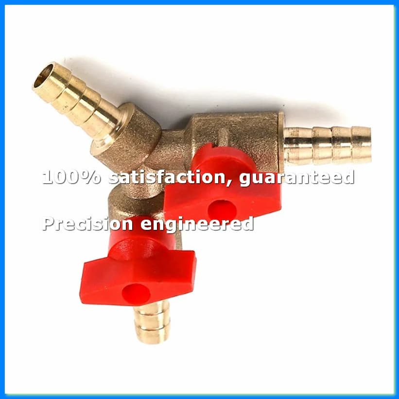 4Pcs 3 Way Shut Off Ball Valve / Valve Clamp Fitting Hose Barb Fuel Gas 8mm Brass Y Type Ball Valve for Garden Tool-A69M