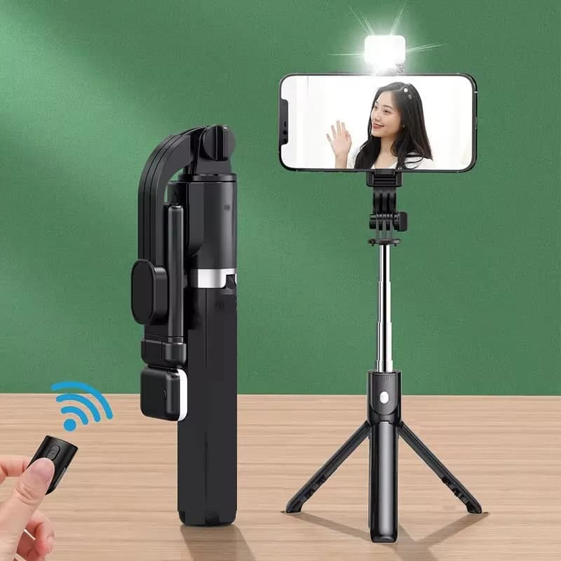 FGCLSY New Tripod for Smartphone Camera, Stand with Bluetooth Shutter and Light, Wireless Selfie Stick Brackets with Phone Holde