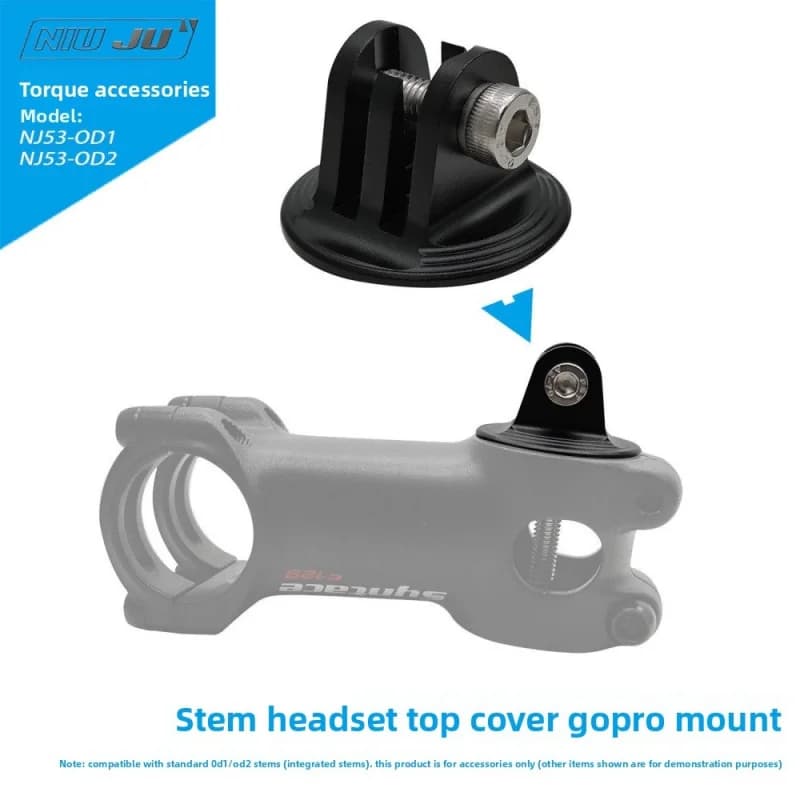 Road Bike Bicycle Stem Cap Headset Top Cap Action Camera Mount Compatible with GoPro Insta360 for OD2