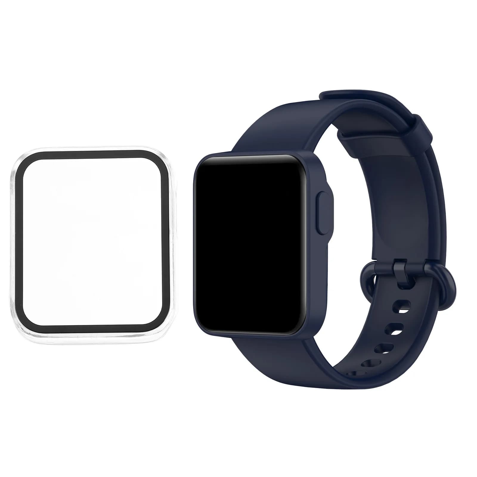 Smart Watch Protective Case Full Coverage Tempered Glass Pc Material Screen Corners Sides Protection Easy Install Remove