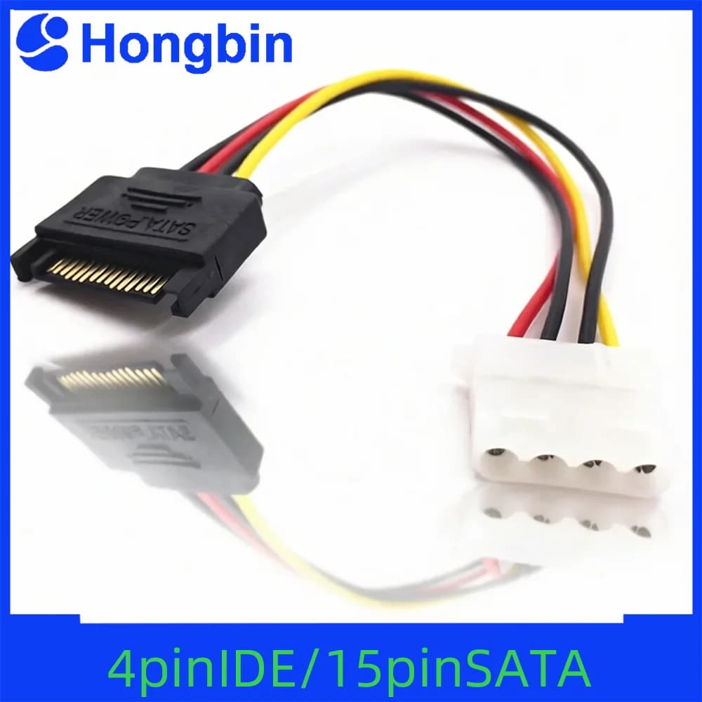 4 Pin Molex IDE To 15 Pin SATA Power Cable Male To Female SATA Extension Cord Hard Drive Disk Power Supply Cable Adapter For PC
