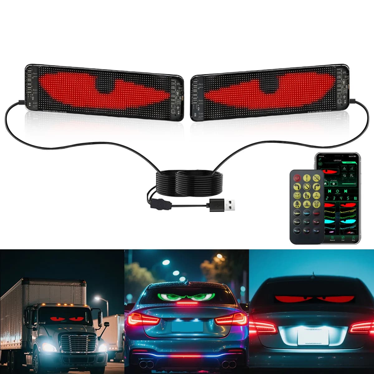 LED car soft screen, car mounted flexible advertising screen, USB APP, Bluetooth storefront, Devil's Eye dynamic display screen