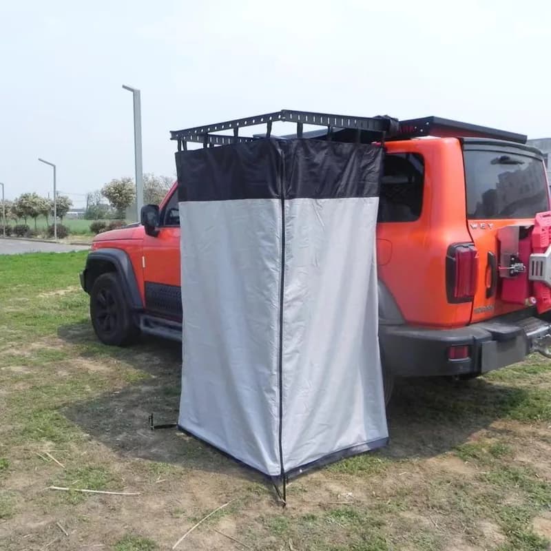 Outdoor Camping Shower Tent Car Side Shower Tent Toilet Bathing Tent Built-in LED Strip Light