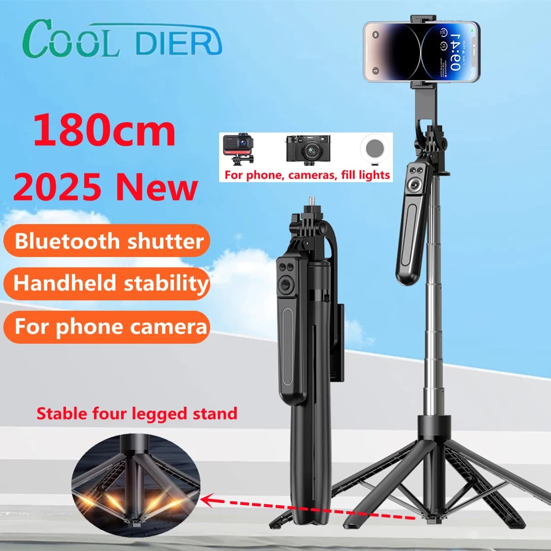 COOL DIER New Tripod for Smartphone Camera,Tripods Stand with Bluetooth Shutter,Wireless Selfie Stick Brackets with Phone Holder