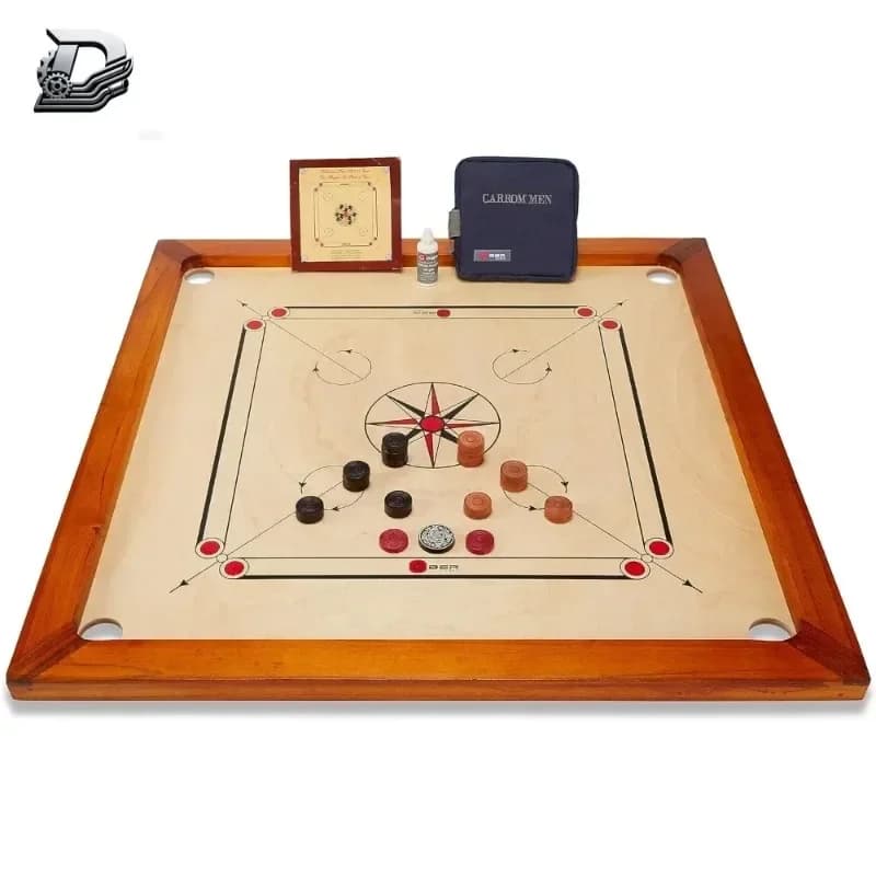 33x33 Inch Official Carrom Board Set With Chess Pieces Striker Powder Family Table Game