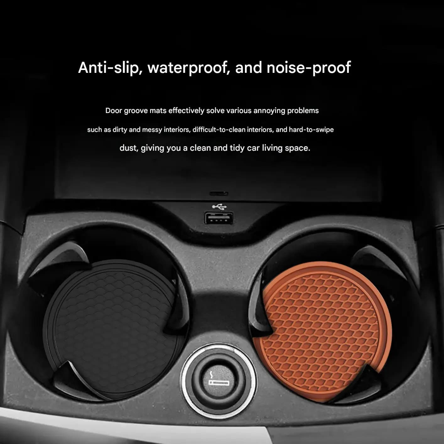 New Car Cup Holder Anti-Slip Silicone Insert Coaster Mat Universal Car Accessories Black Fit For Most Cars