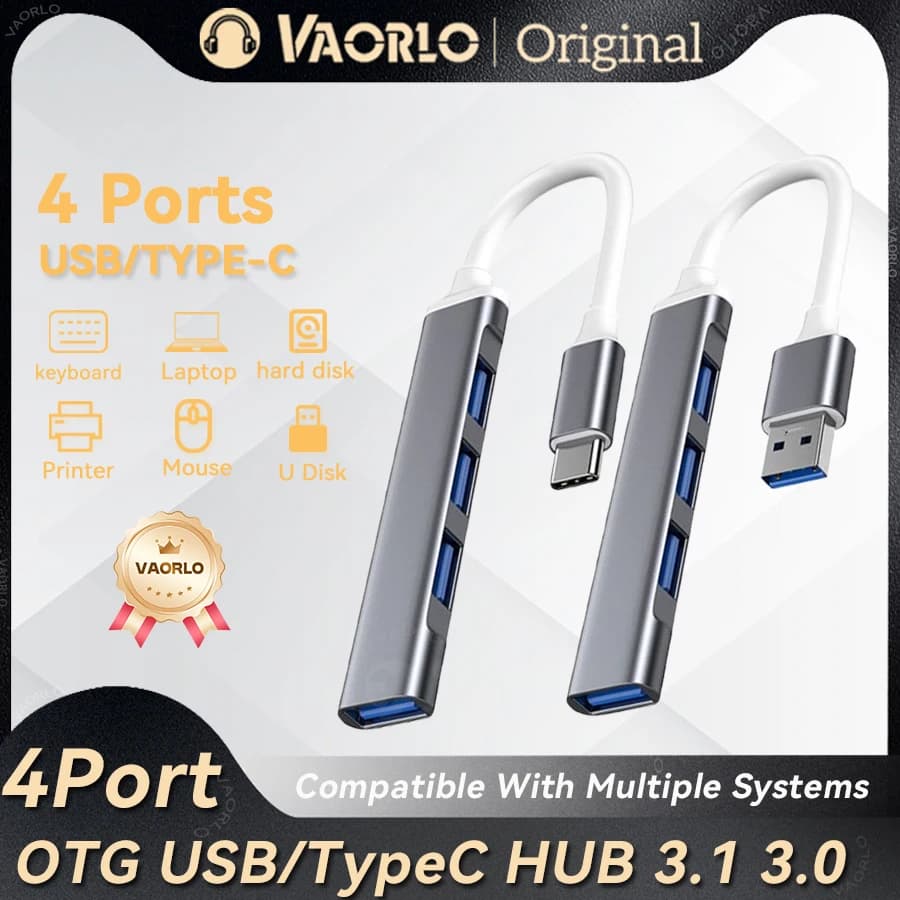 USB C HUB 3.0 Type C 4 Port Multi USB Splitter Adapter OTG For HUAWEI Xiaomi Macbook Pro 13 15 Air Pro PC Computer Accessories