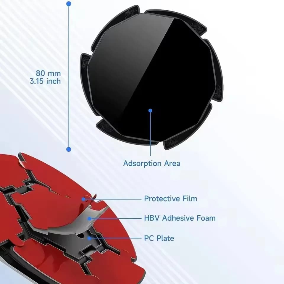 Anti Slip Silicone Suction Dashboard Phone Pad Holder Disc for Curved Car Dash Stand Non Skid Universal Mount