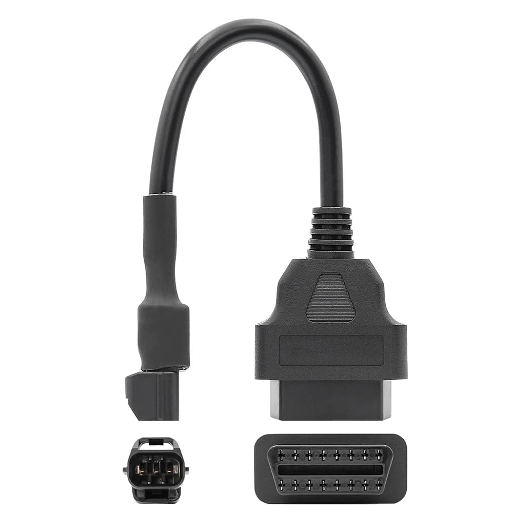 OBD2 Diagnostic Cable For KYMCO 3Pin to 16Pin Female Adapter Motorcycle OBD 2 Scanner Extension for Moto Repair Tool