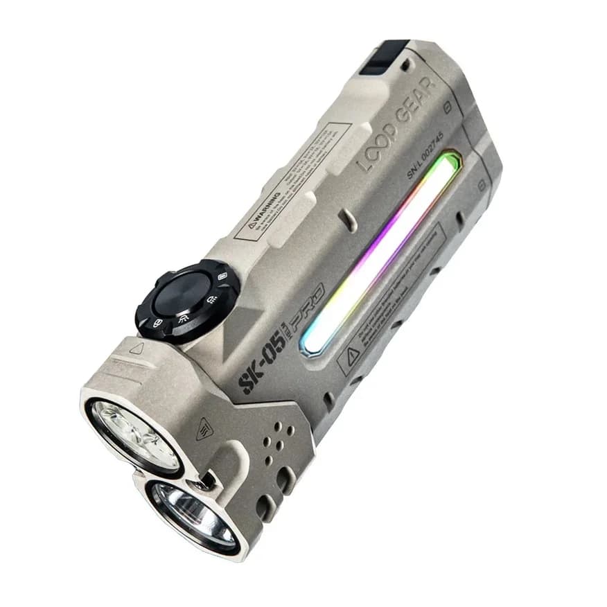 LOOP Multi functional MAO Flat LED Flashlight 4360Lumens Rechargeable Searchlight with Magnetic Tail for Hiking Daily Carrying