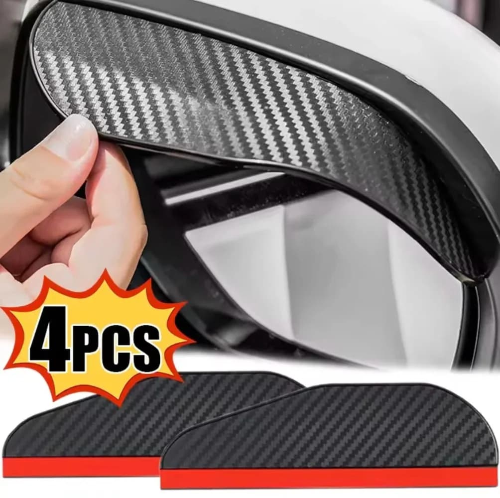 4/2PCS Car Rearview Mirror Rain Eyebrow Carbon Fiber Rain Shield Sun Shade Clear Vision Protector for Auto Mirror Accessories