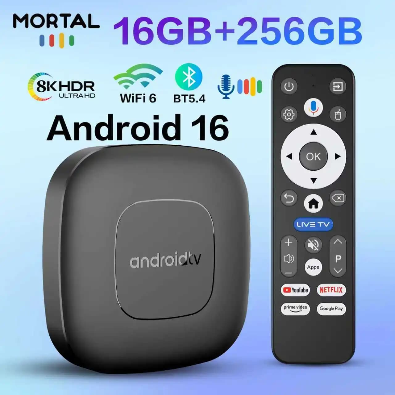 TV Box Android 16 Google Assistant Voice Control 8GB 128GB 256G 4K Wifi6 BT5.0 T1 RK3518 4K Video Media Player TV Set Top Box