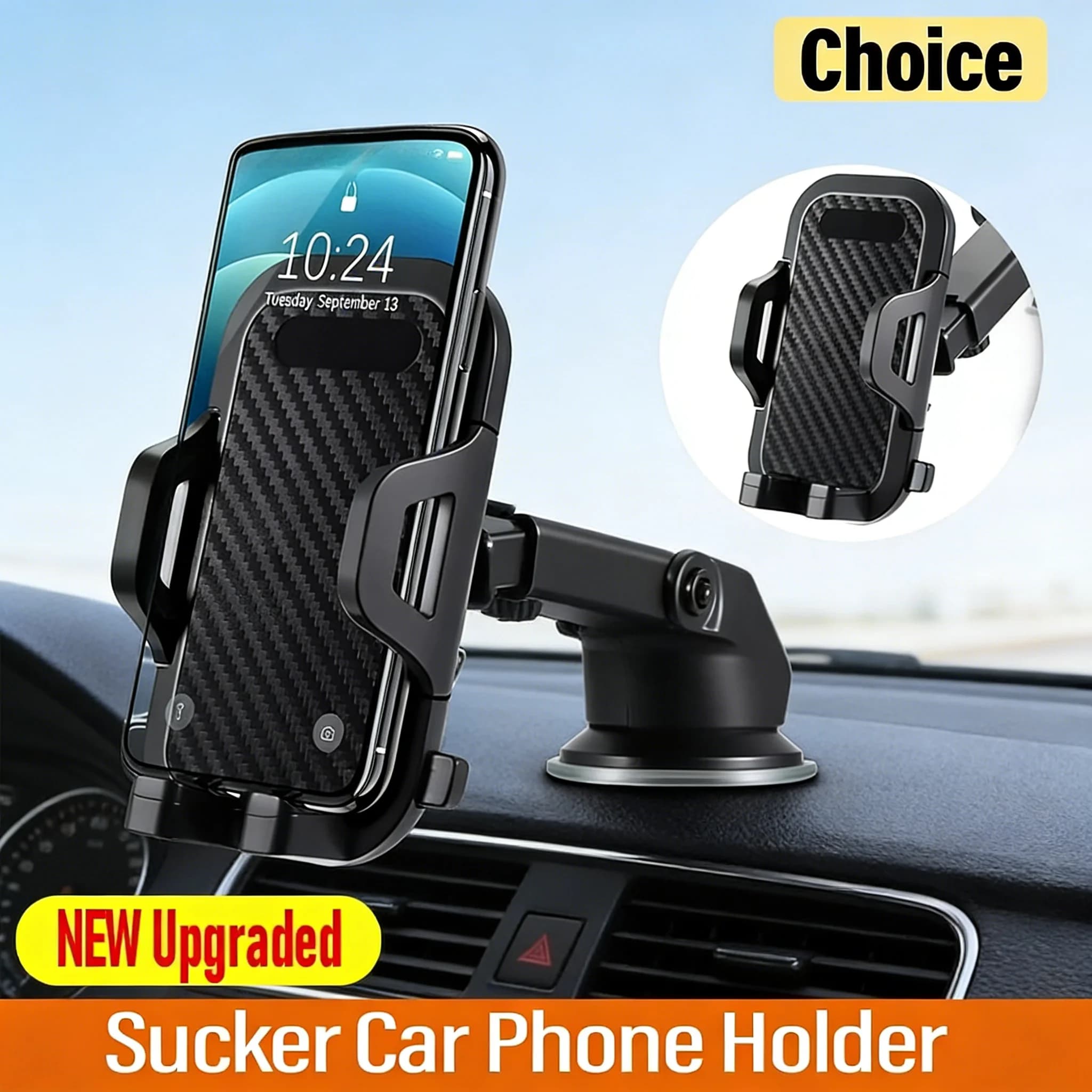 360° Rotatable Stable Car Phone Bracket Universal Windshield Suction Cup Air Vent Mount Car Phone Holder Stand for Mobile Phones