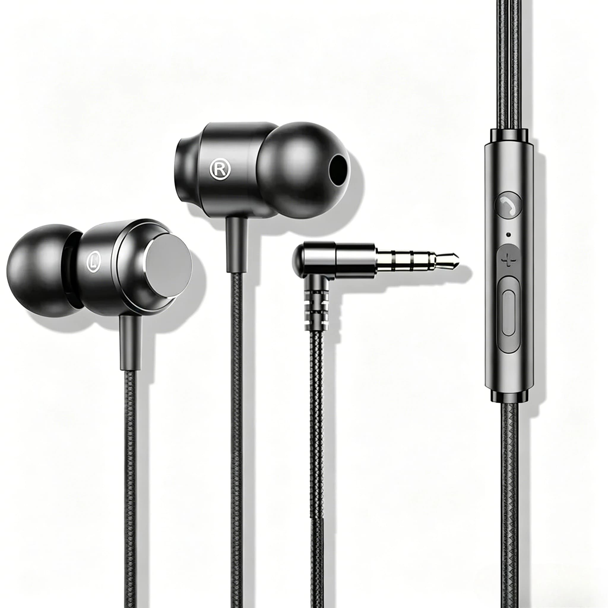 Compact Wired Gaming Headphones 3.5mm/Type-C Dual Interface Immersive HiFi Surround Sound In-ear Earbuds with Integrated Mic