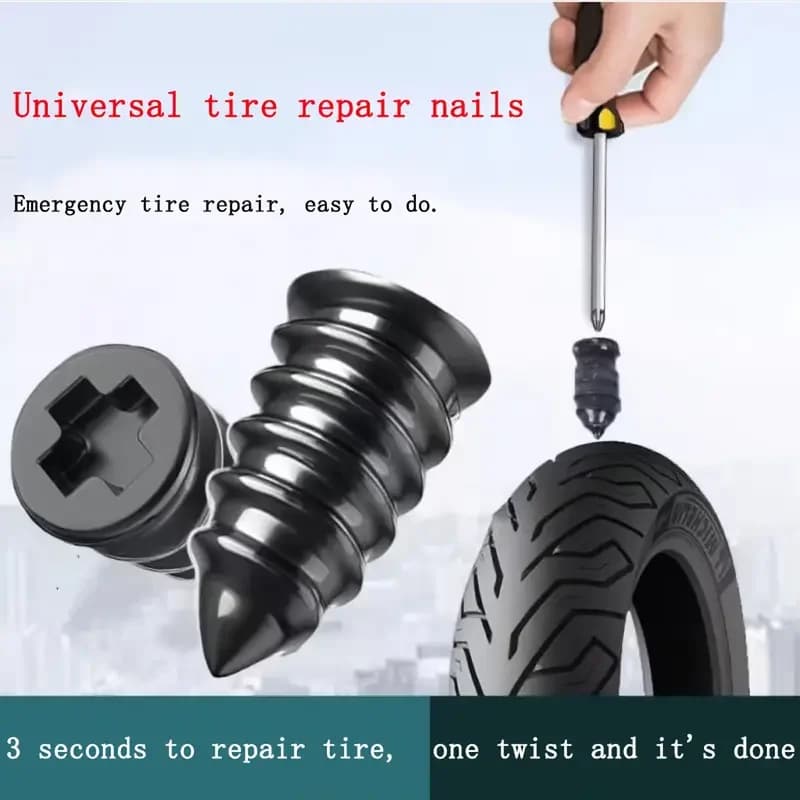 Universal Vacuum Tyre Repair Nail Kit Tubeless Tire Puncture Screw Fix Car Motorcycle ATV Patch Set