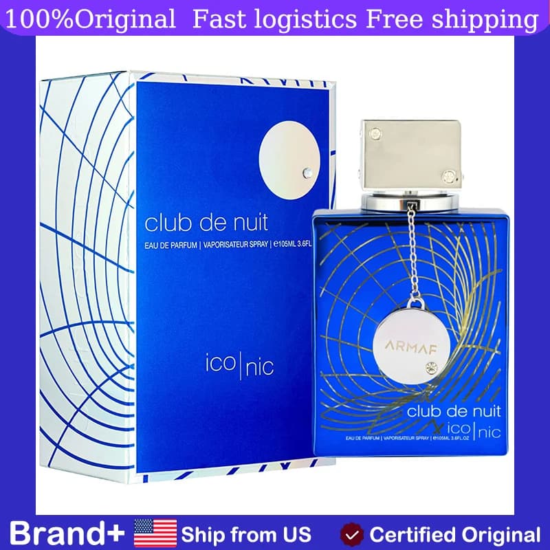 Original Arabic Perfume Armaf Club de Nuit Blue Iconic for Men Eau de Parfum Spray 3.6 Ounce luxury brand perfume high quality perfume long lasting fragrance Cologne Arabian women's perfume Pheromone Portable Birthday gift