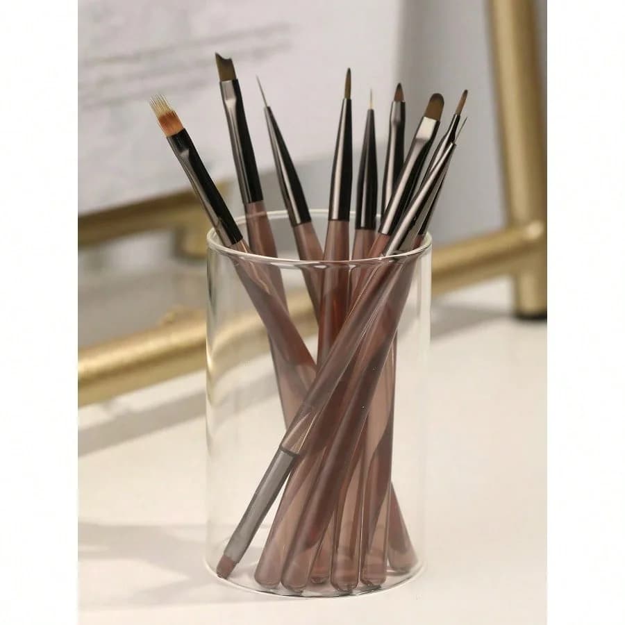 Acrylic Nail Brush Set Acrylic Powder Brush PolyExtension Gel Brush Nail Polish Carving Pen ForWomen Home Solon Diy Nail Art Brushes NailPen,Pinceau Ongle Gel