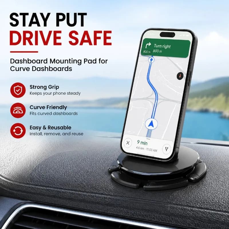 Dashboard Mounting Pad Suction Cup Phone Holder Adhesive Disk for Car Curve Dashboard