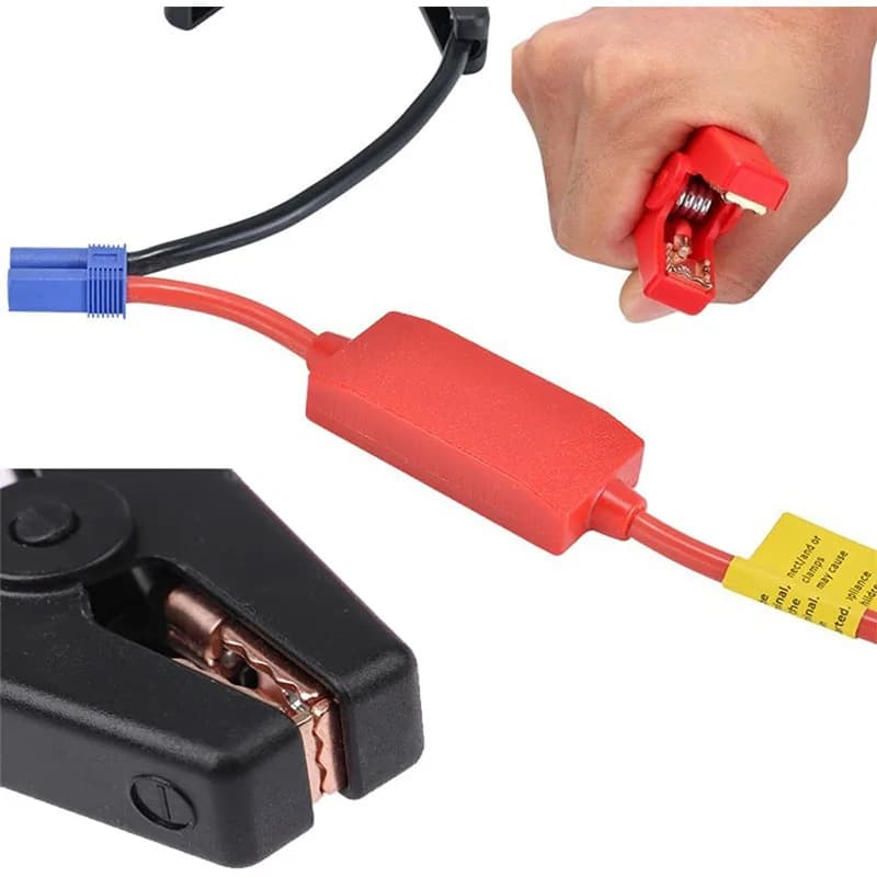 Car Jump Starter Cable EC5 Plug Connector Clamps Reverse Charge Prevention Auto Battery Booster Emergency Start Module