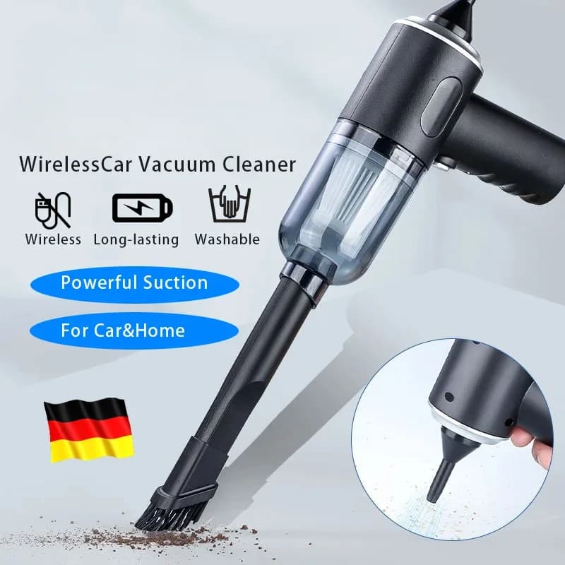 9000Pa Wireless Car Vacuum Cleaner USB Charging 1200mAh Portable Cleaning Appliance Mini Wet and Dry Vacuum Cleaner Household