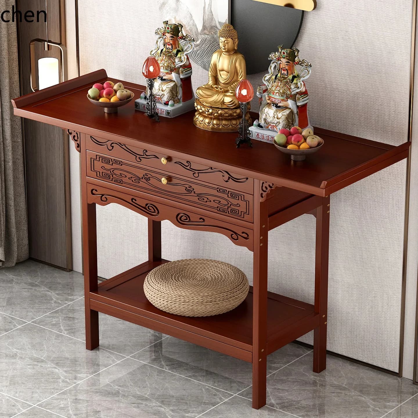 r5.20 Standing Cabinet Altar Buddha Table Home Incense Case Buddha Statue Worship Table Offering Table