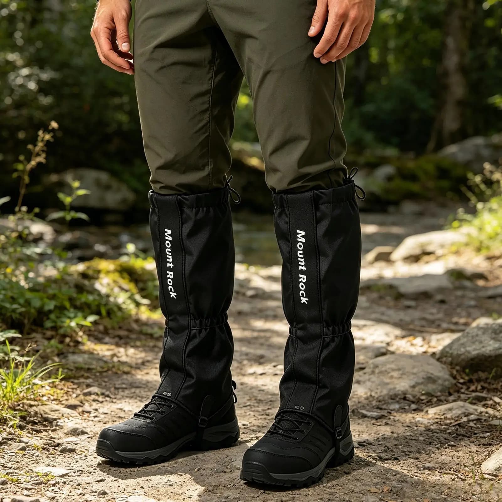 1 Pair Waterproof Breathable Hiking Leg Gaiters Lightweight Snow Boot Leg Wraps for Trekking Mountaineering Snowshoeing Backpack